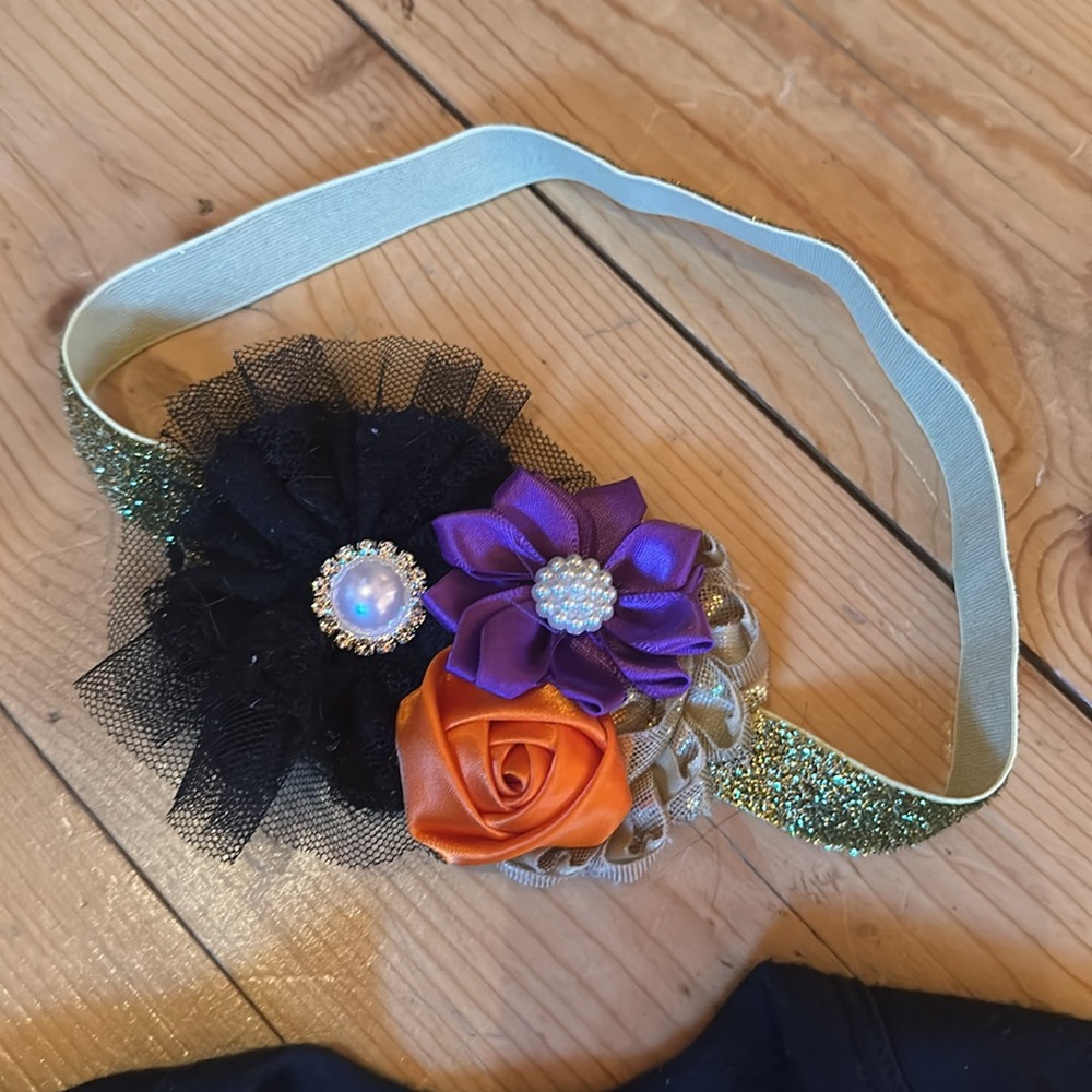 Kids Black Hocus Pocus Matching Set with Orange & Purple Tutu - Picture 2 of 13